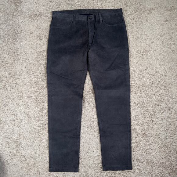 Téchin New York Men's Size 36 Gray Suede 5-Pocket Pants